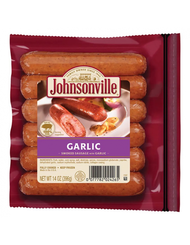 JOHNSONVILLE SMOKED SAUSAGE GARLIC 360GM