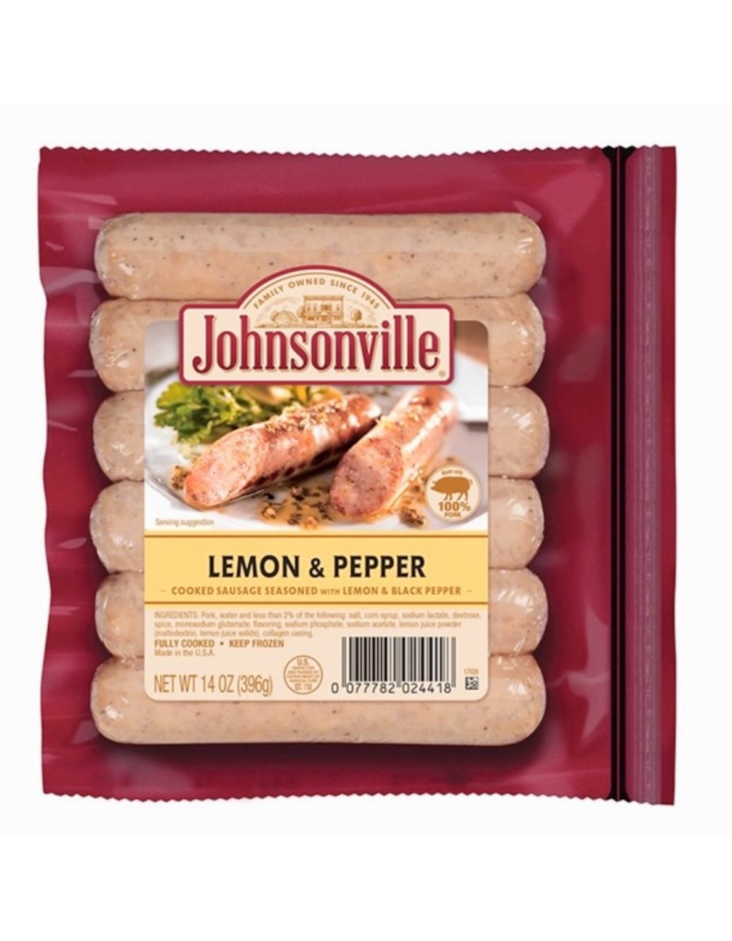 JOHNSONVILLE SMOKED SAUSAGE LEMON AND PEPPER 360GM