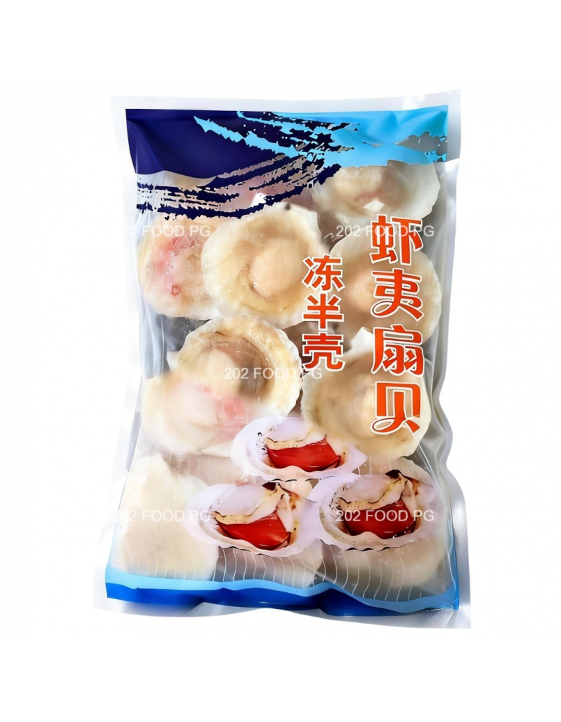 SCALLOP - 1/2 SHELL SCALLOP ROE-ON 8/9 1KG